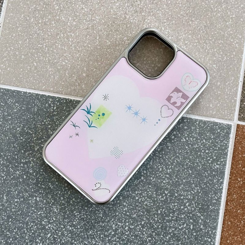 [MADE][Epoxy Silver Bumper Case] Pieces of Spring - Pink