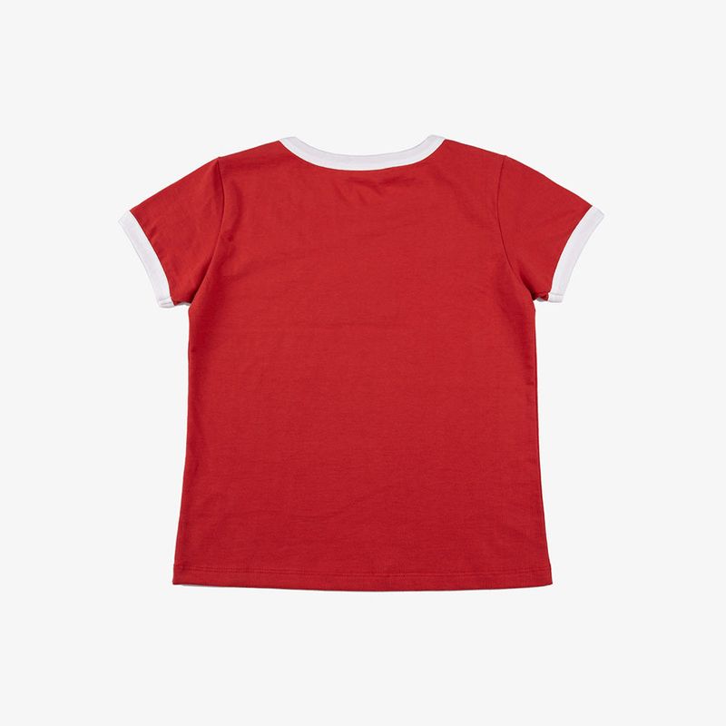 Rose Ringer Tee Red
