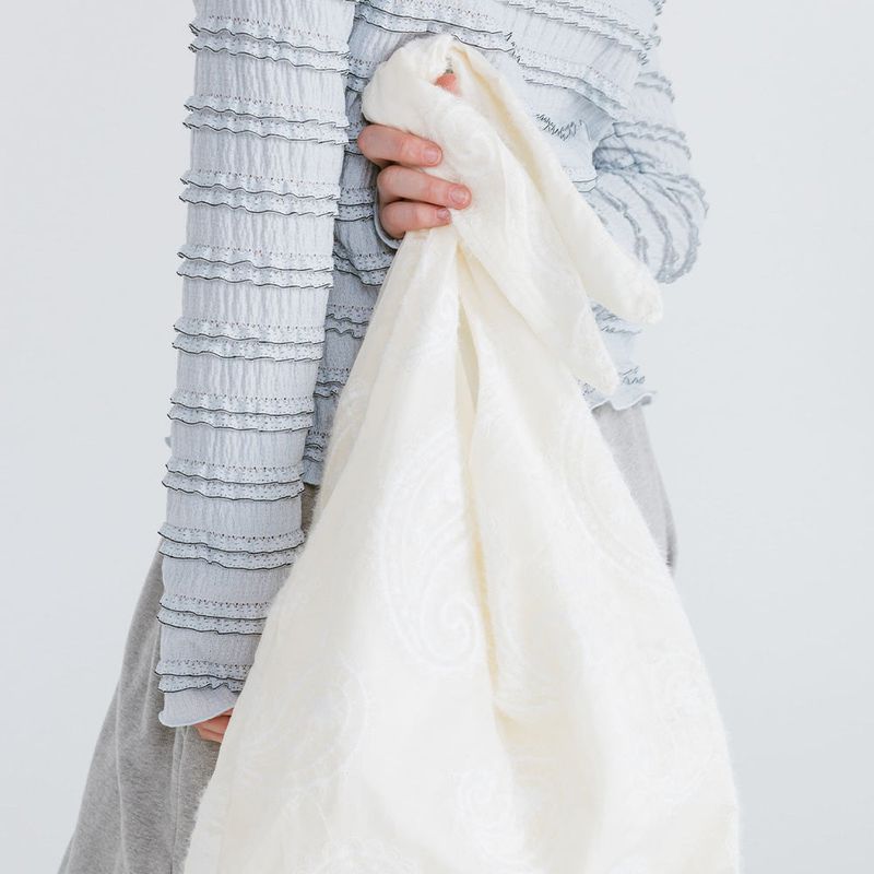 SOFT ROUND ORGANZA BAG / IVORY