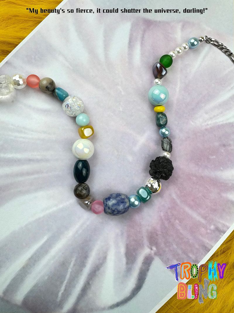 Natural stone mixed bead necklace