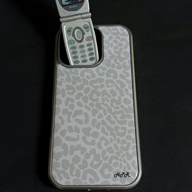 [MADE] Leopard (Purple) Epoxy Silver Bumper iPhone Case
