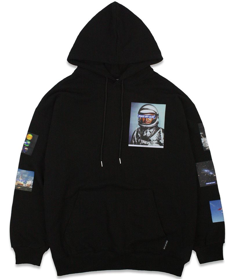 peaceoffclub（ピースオフクラブ）の「スペースグラフィック_フードスウェットシャツ（トップス）」