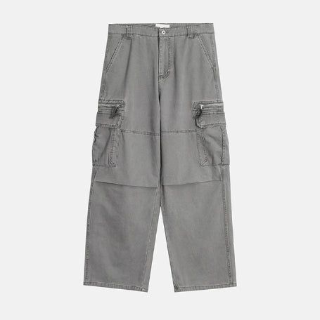 Radic Washed Zipper Cargo Wide Pants