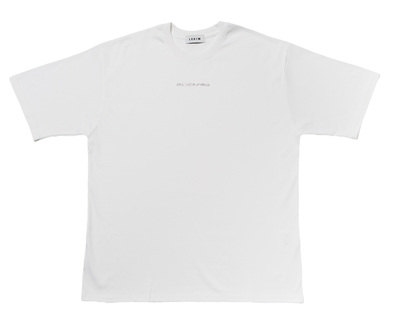 LEKIM（レキム）の「KILL THE ROMANCE CUBIC WHITE T-SHIRT（Tops）」