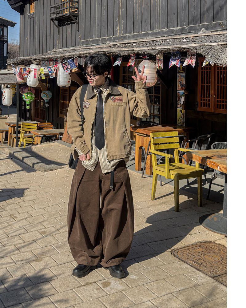 Woven Patch Pigment Work Jacket