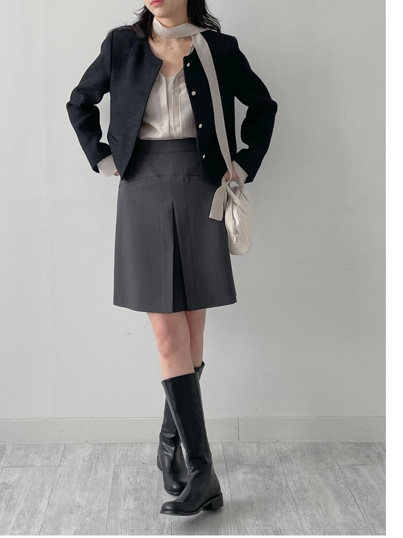 Kino Pleated Midi A-line Skirt