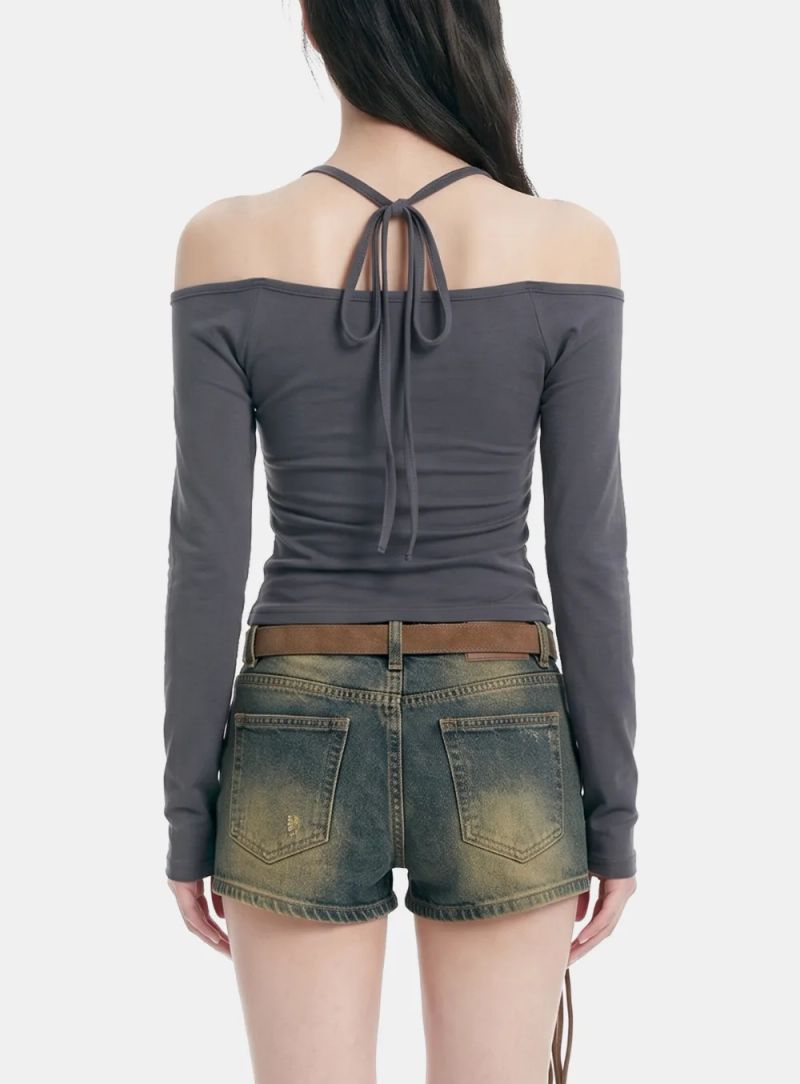 Liena Off-Shoulder Shirring Top