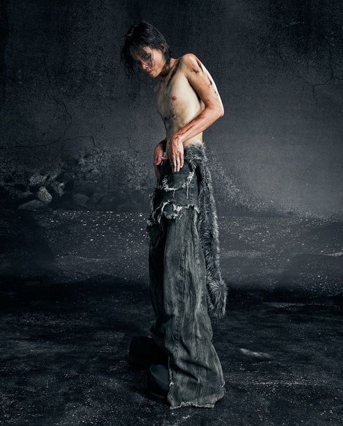 ?SAMA GREY DIRTY SKIRT PANTS