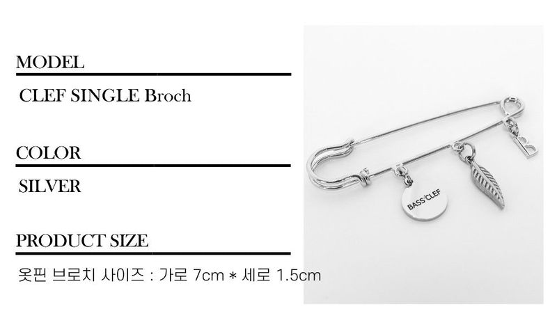 Men's Simple Clothes Pin Broach_CLEF SINGLE Brooch