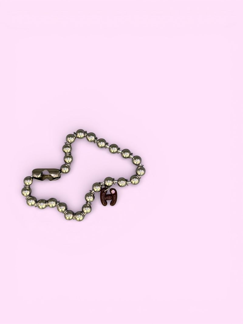 ENE（エン）の「"H"ダークピーチクラッシュカスタムネックレス*金属アレルギー対応（アクセサリー）」
