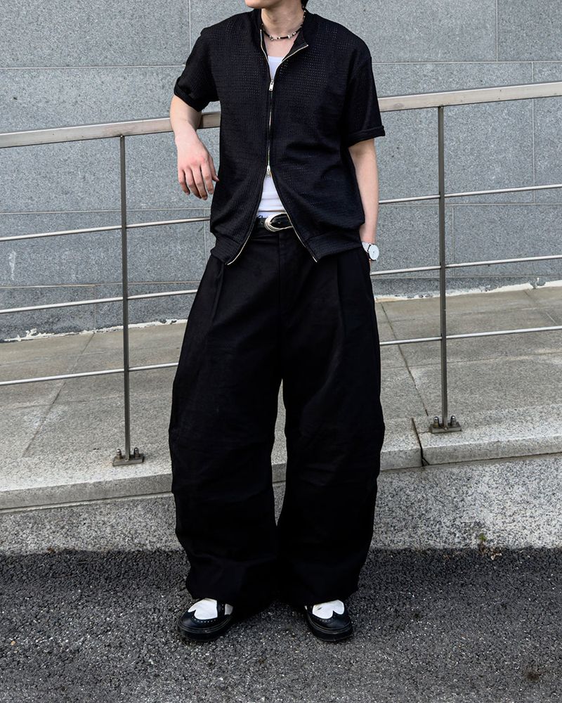 Aven Linen Two-Tuck Wide Pants