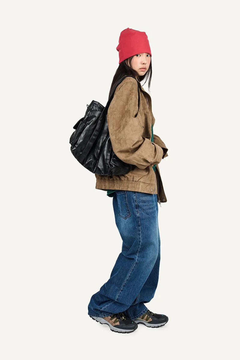 Glow High-Neck Suede Jacket