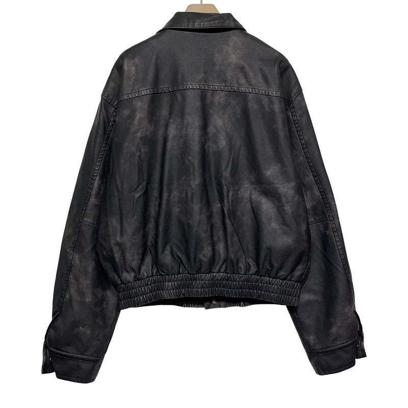 (UNISEX) グリフウォッシングレザー航空ジャンパー