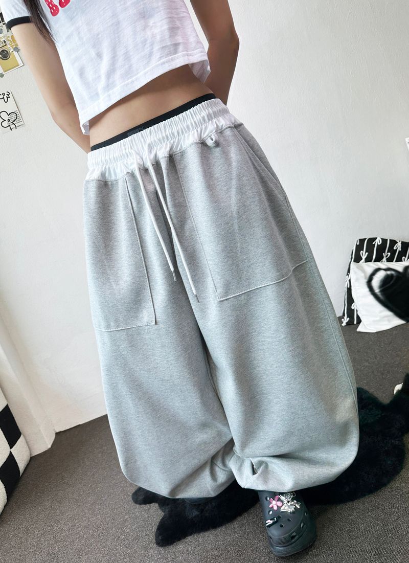 Homecandy Contrast Ringer Crop Tee 2color