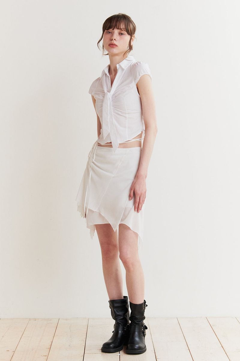 JADE SCARF SHIRT white