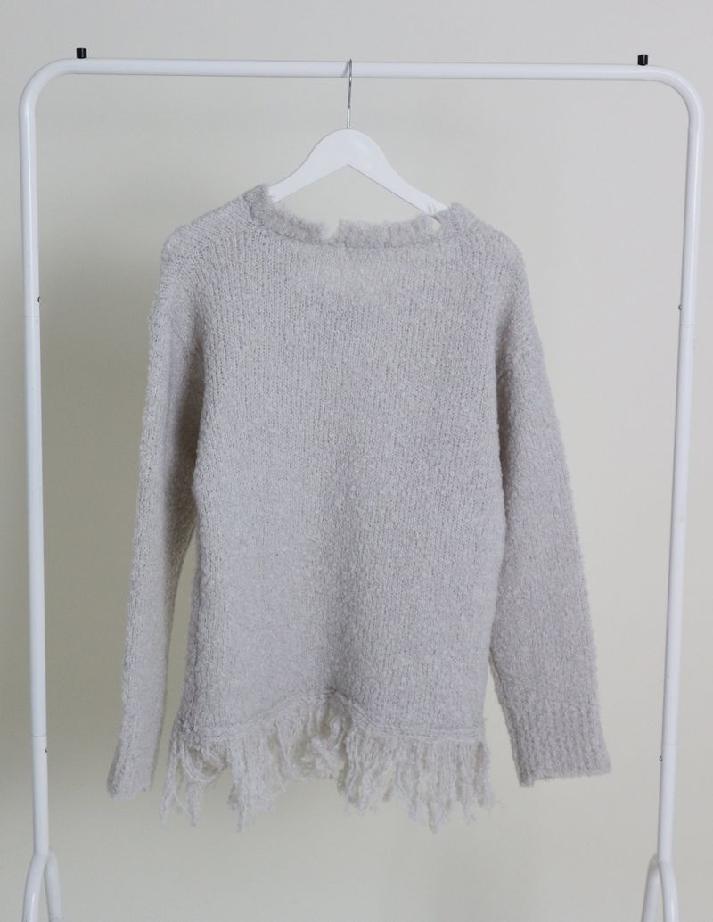 Puddle Demoor Tester Damage Long-Sleeved Knitwear Dress (Muffler Set)