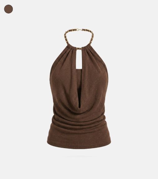 EEUN（イウン）の「Chain Halter Drape Top（Tops）」