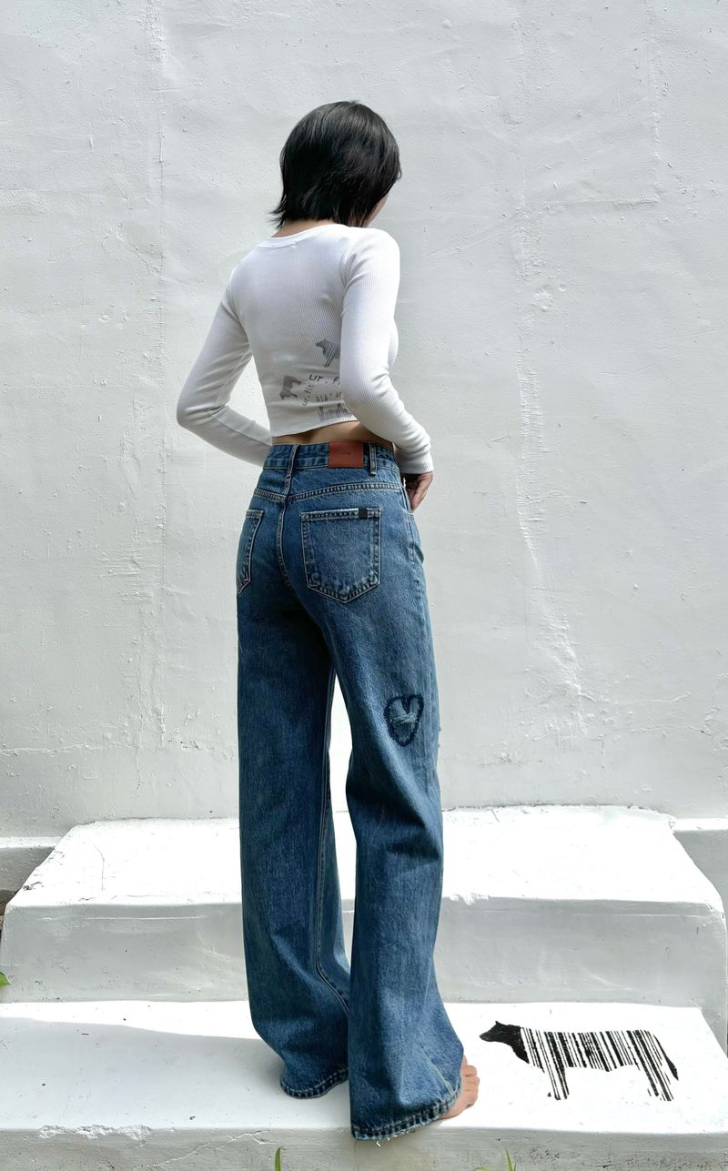 VINTAGE EMBROIDERED DENIM PANTS code 17911