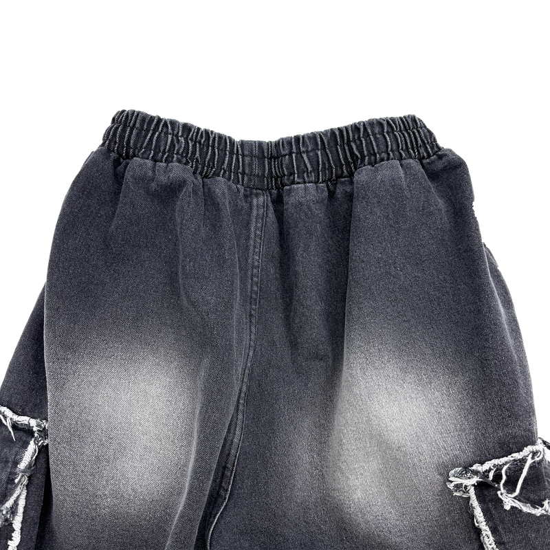 cut-off big pocket denim balloon pt
