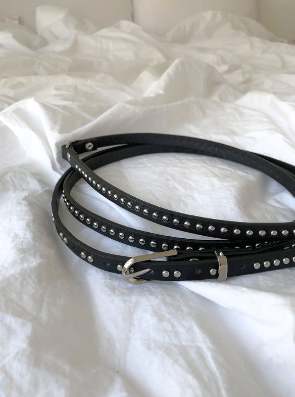 Monto Stud Eyelet Double Long Belt