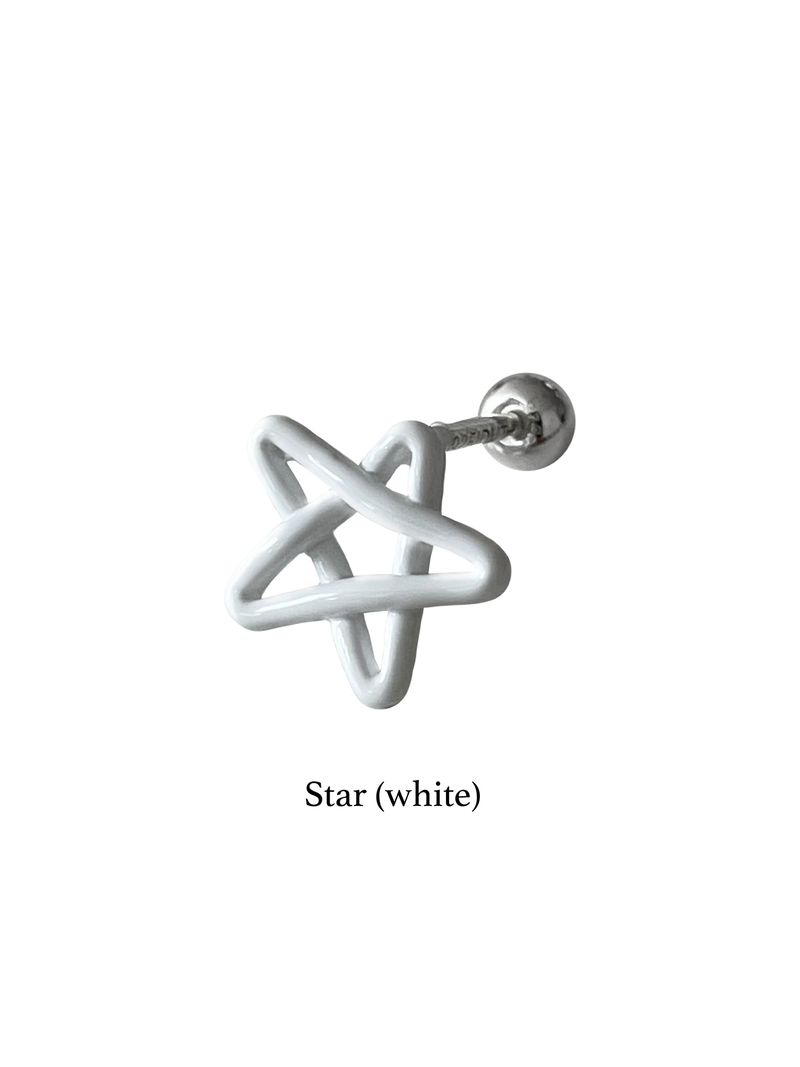 フルーツドゥードルピアス（ホワイト） - スター