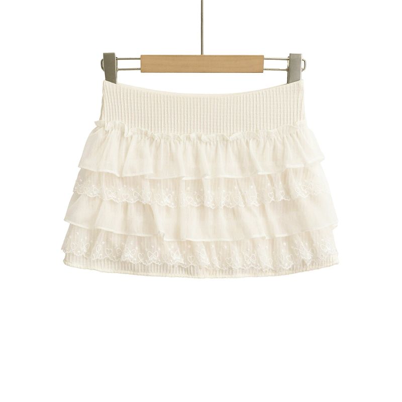 Frill lace banding mini skirt 231138038