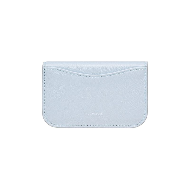 Heart Lock Compact Card Wallet Skyblue