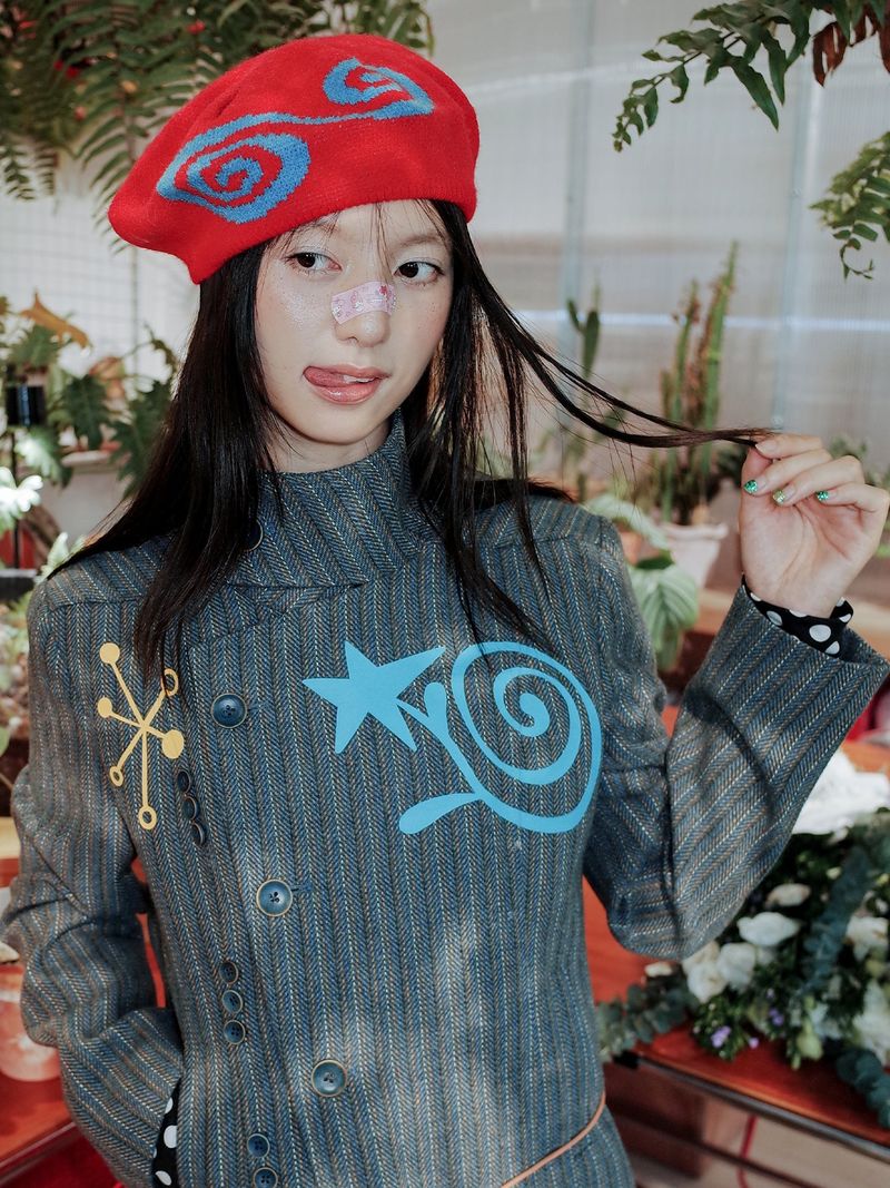UnsocialNight（アンソーシャルナイト）の「New UnsocialNight original autumn and winter 水玉模様ニット両面ベレー帽 women（帽子）」