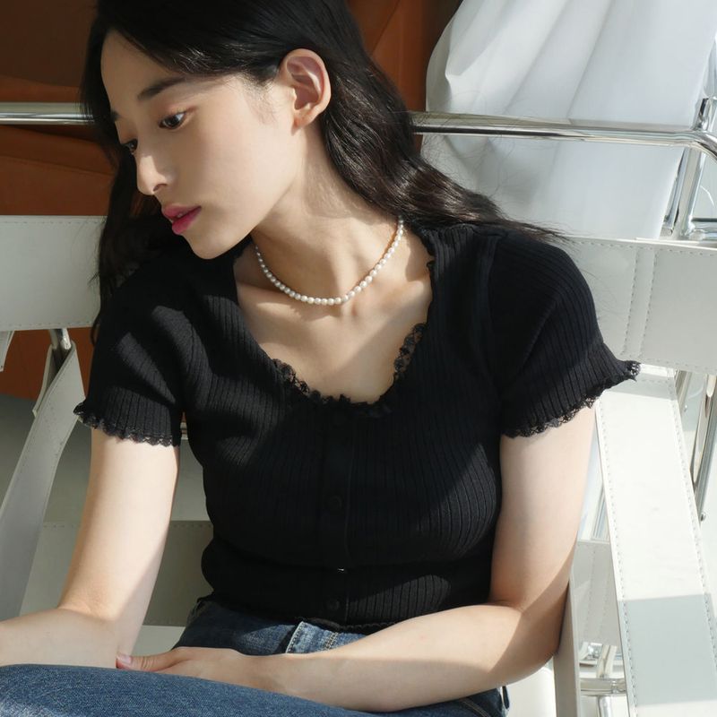 14K GOLD-FILLED RICE PEARL NECKLACE