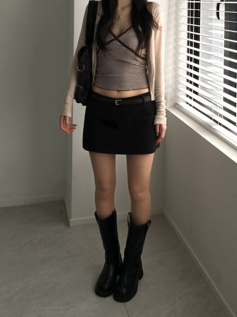Vine Low-rise Mini Skirt (4 colors)