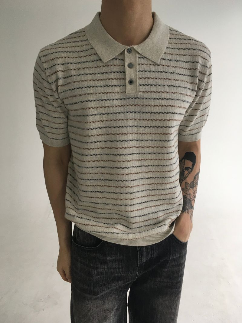 trico collar short sleeve(oatmeal)