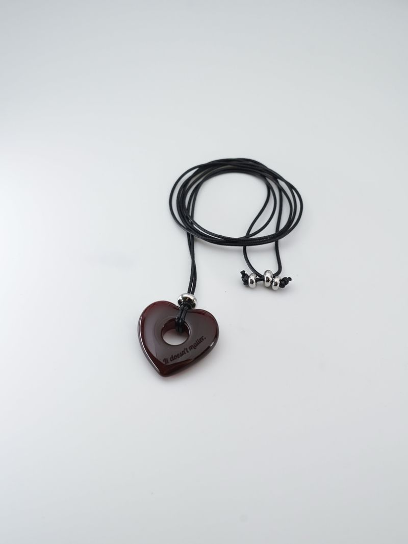 [HEART] Loppy necklace (Red brown)