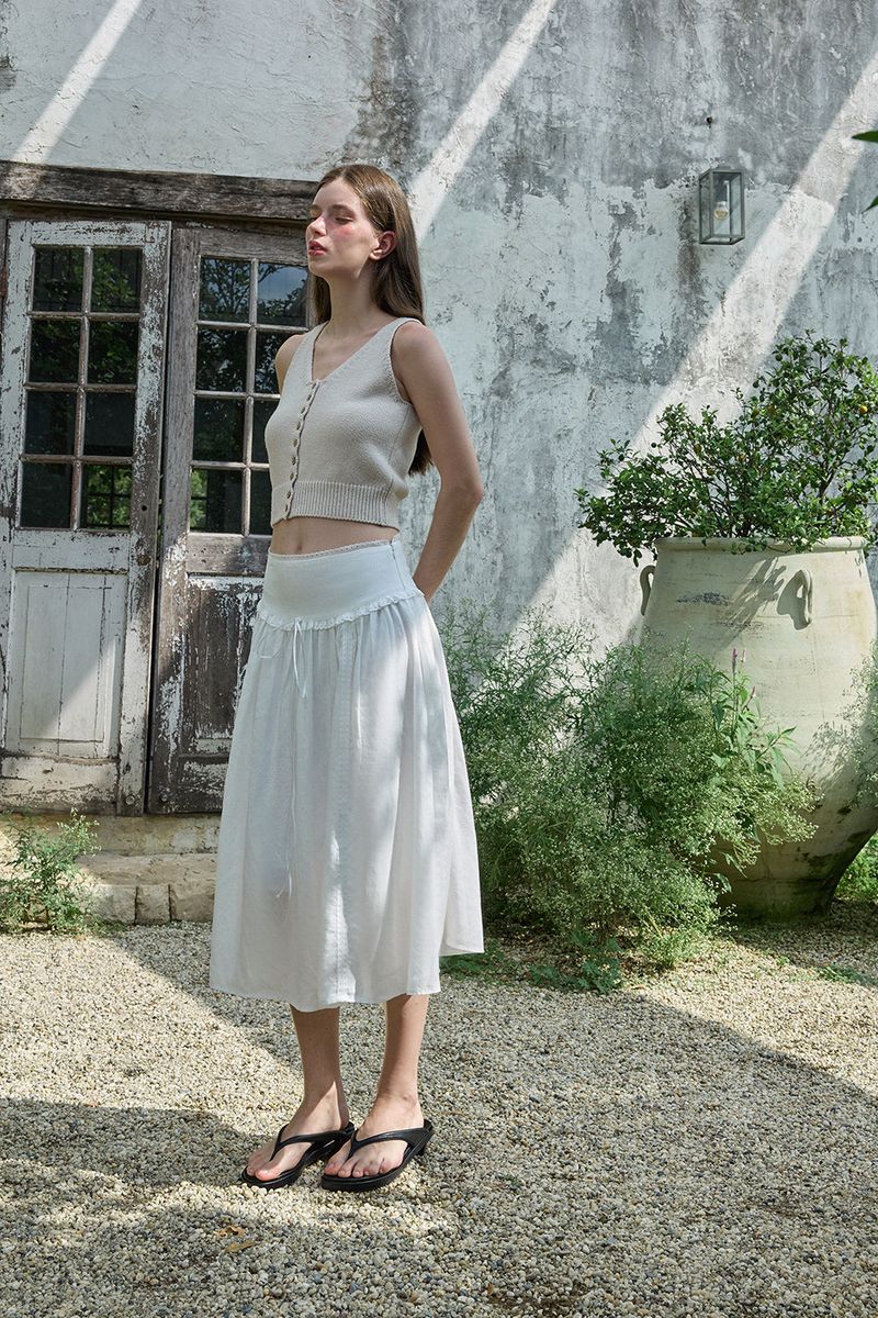 Nuts sleeveless knit_beige