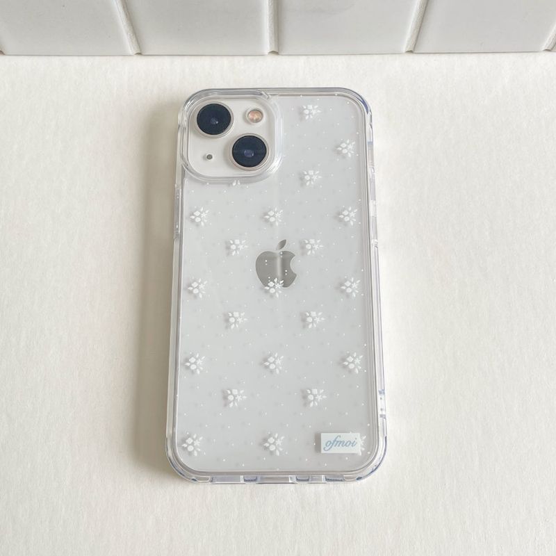 white flower jellhard phone case