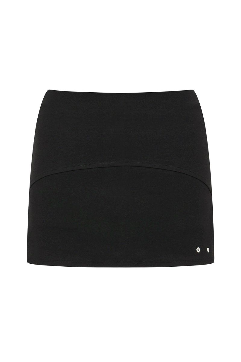 NICHEQYIEL（ニチェキュイエル）の「 Eyelet slit skirt (black)（Skirts）」