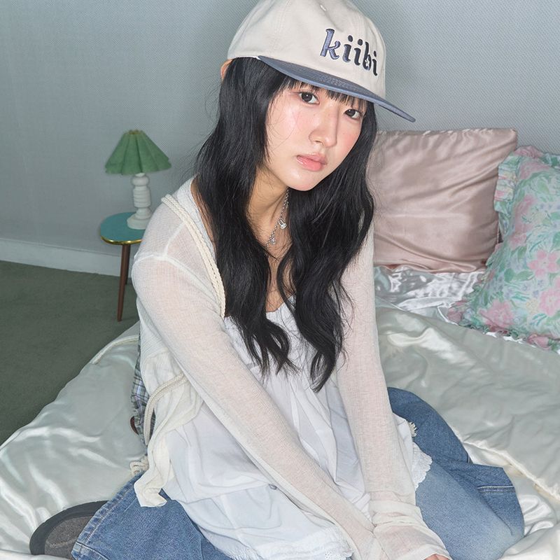 logo two tone cap oatmeal & dusty blue
