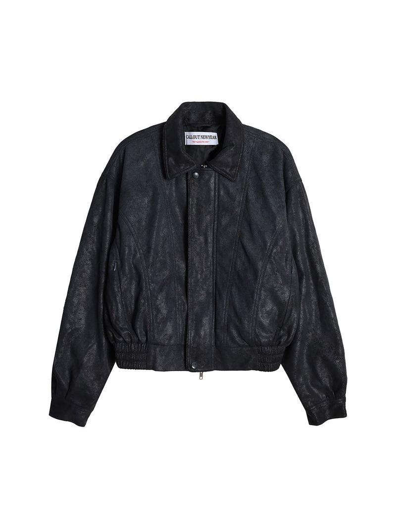 SUEDE WASHED JACKET / BLACK