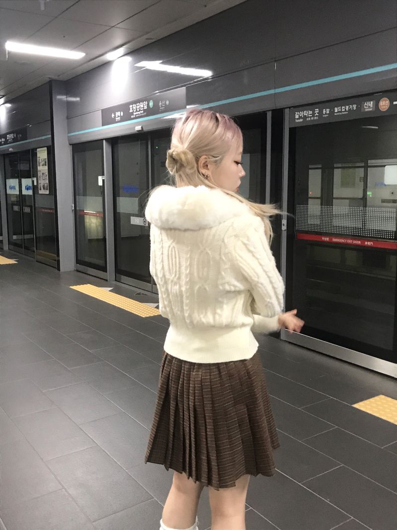 Aki Checkered Pleats Skirt