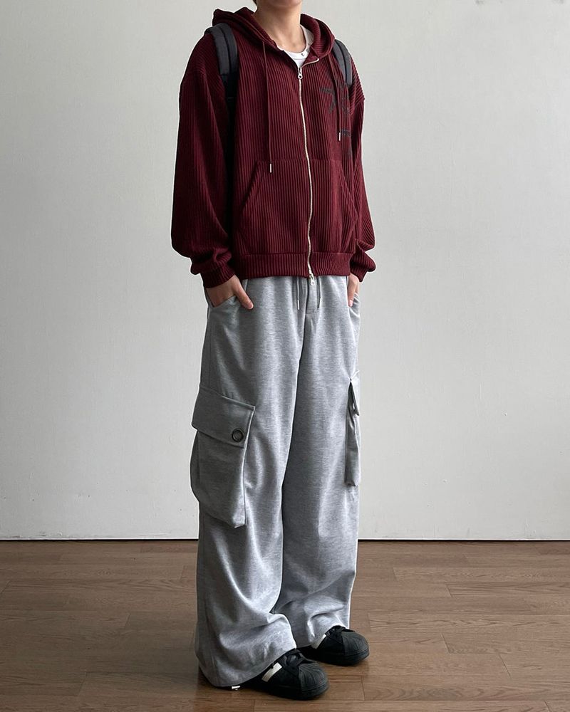 Bloom Cropped Knit Hooded Zip-up
