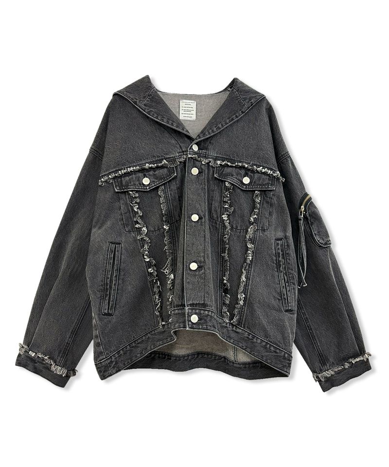 UNISEX フーディデニムジャケット