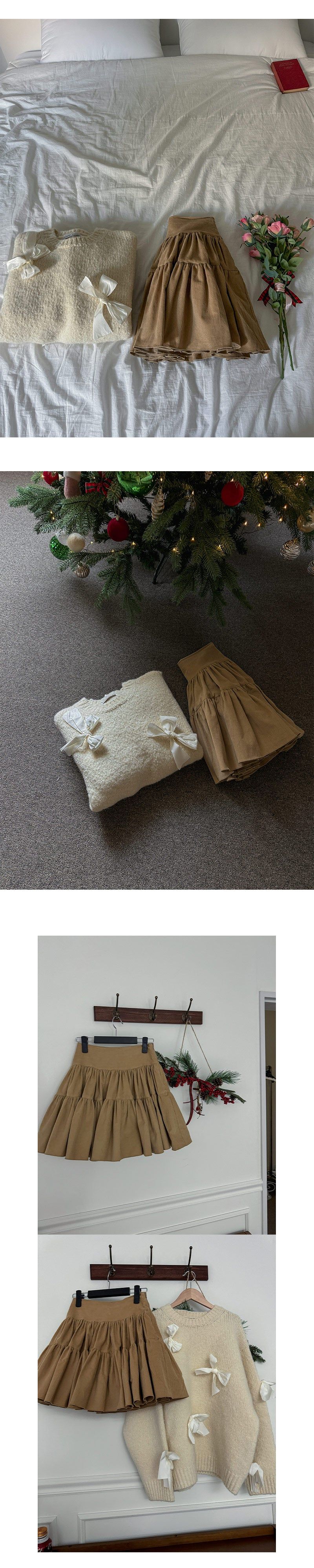 Vanilla corduroy skirt