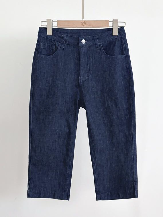 Roden Slit Span Capri Denim Pants