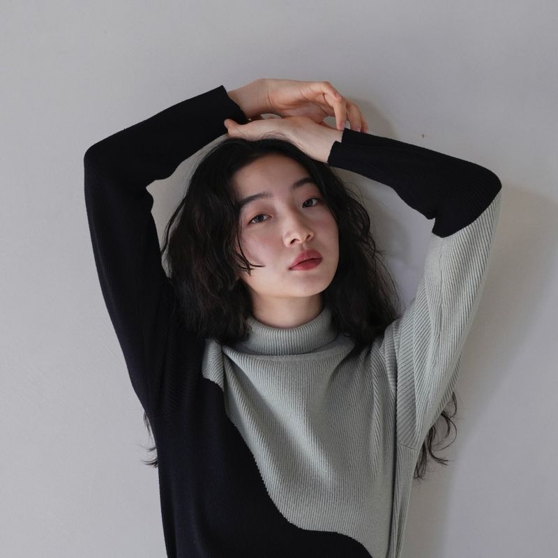 bicolor turtleneck