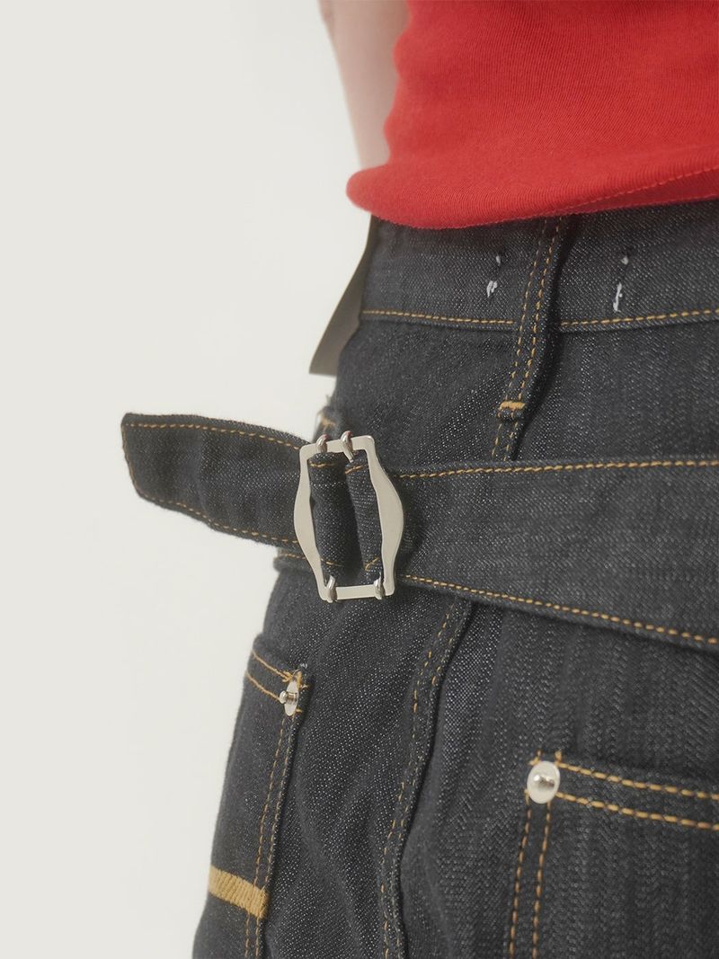 Low waist tab denim pants -1C