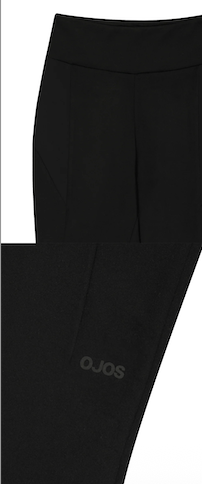 Button Slit Bootcut Pants / Black