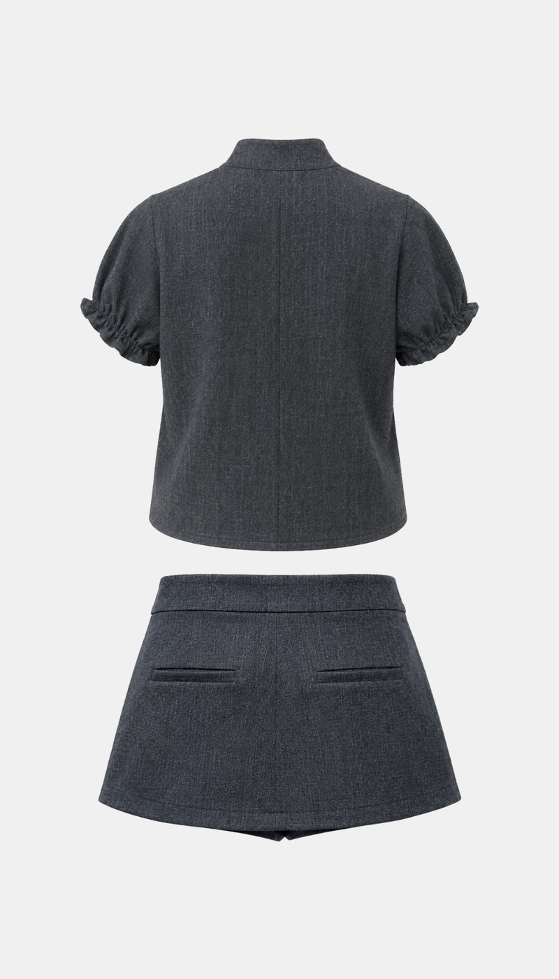 Cell Button Jacket and Skirt Set