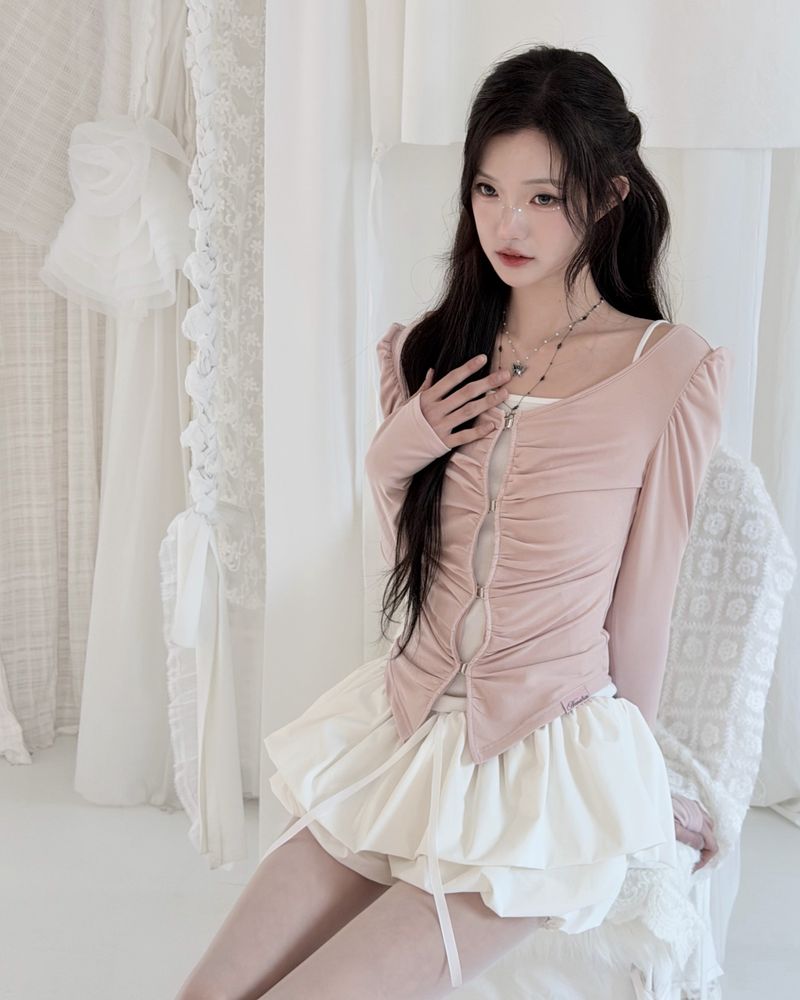Ruby Shirring Hook Cardigan