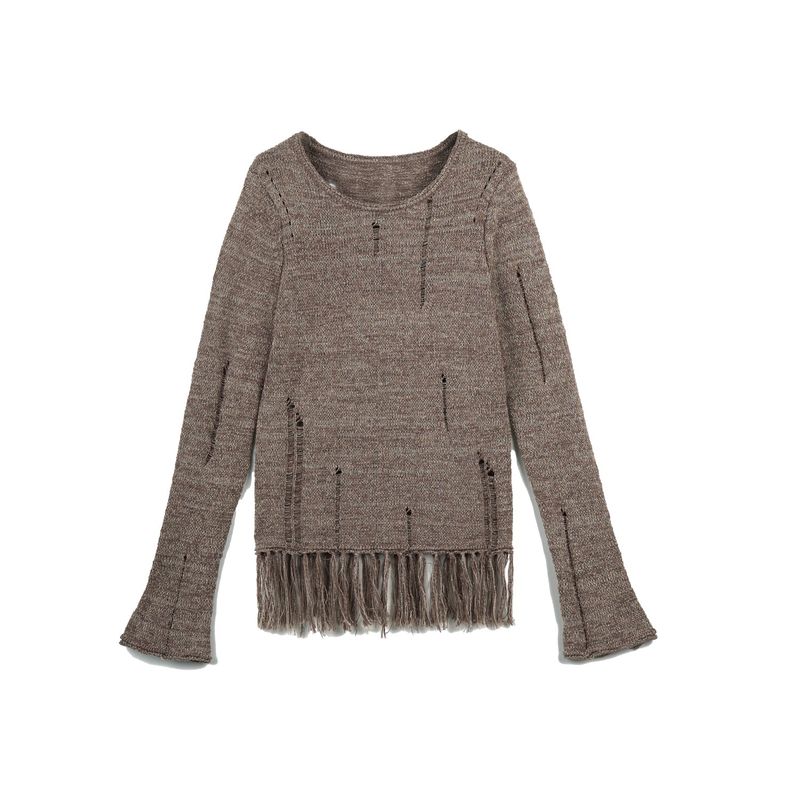 VINTAGE FRINGE KNIT (MOCHA)