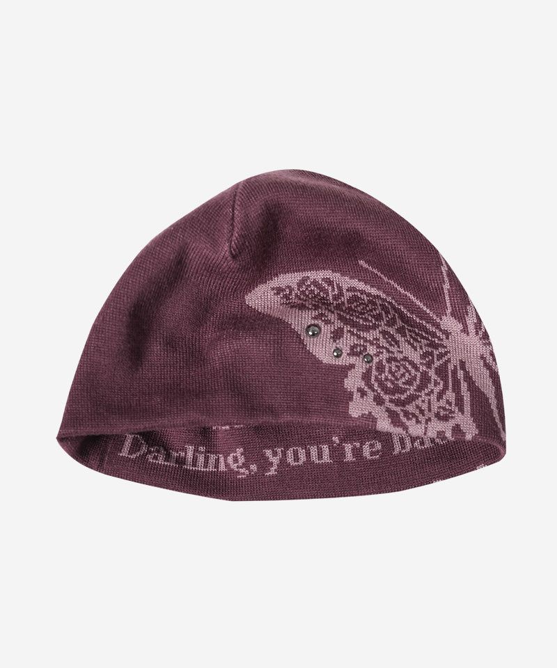 ROSE BUTTERFLY BEANIE #MAUVE