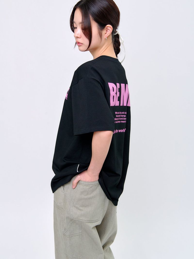 RABBIT T-SHIRT_Black/Pink